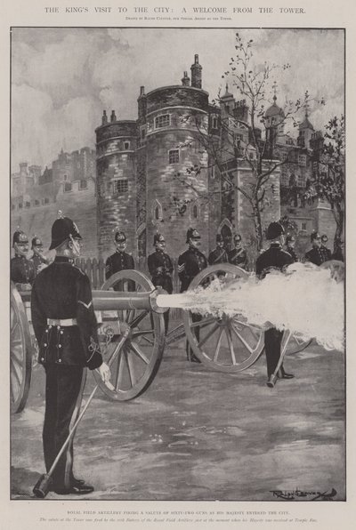 La visite du roi à la ville, un accueil de la tour - Ralph Cleaver